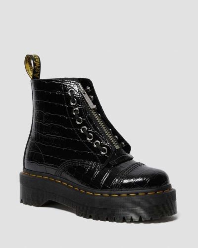 Botas Con Plataforma Dr Martens Sinclair Patent Croc Emboss Para Mujer DR8871C